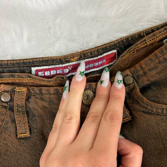 Y2k Konka brown denim mini skirt 28" - Picture 2 of 5